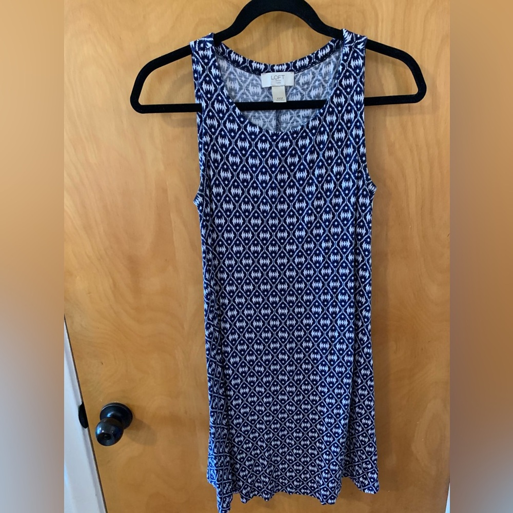 ❤️ PICK 4/$20 Loft outlet XXS petite dark navy and white dress